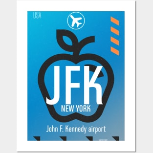 JFK blue Posters and Art